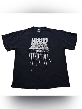 Vtg Linkin Park 2007 Tour T-Shirt M&O Knits Minutes to Midnight Band Tee Large